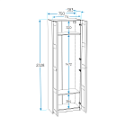 МАКС шкаф 2 двери 75х38х233 серый | изображение 2