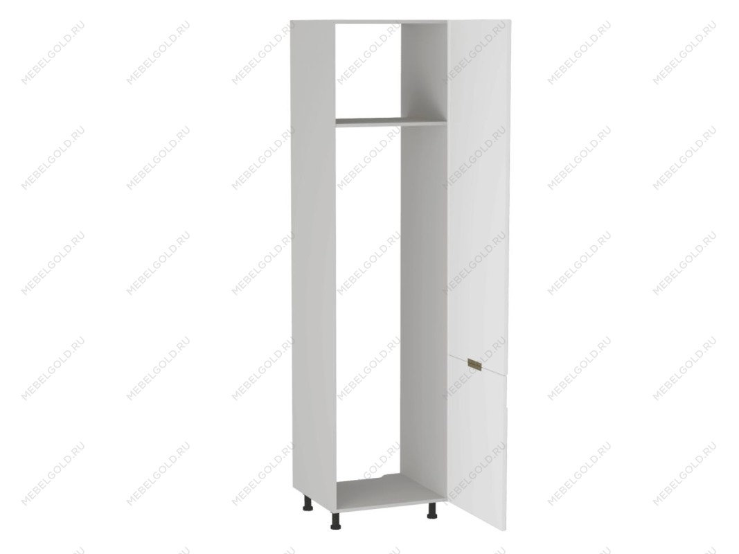 Шкаф-пенал 960 ПХ-60, Берта (600*571*2406) Экокожа Белый, 25352 | изображение 1