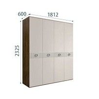 Шкаф 4-х дверный Bogemia Woodline Fi (Шелк/Хром) БМШ2/4