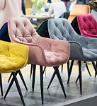 Стул кухонный SIGNAL CHERRY VELVET (античный розовый/черный мат) | изображение 1