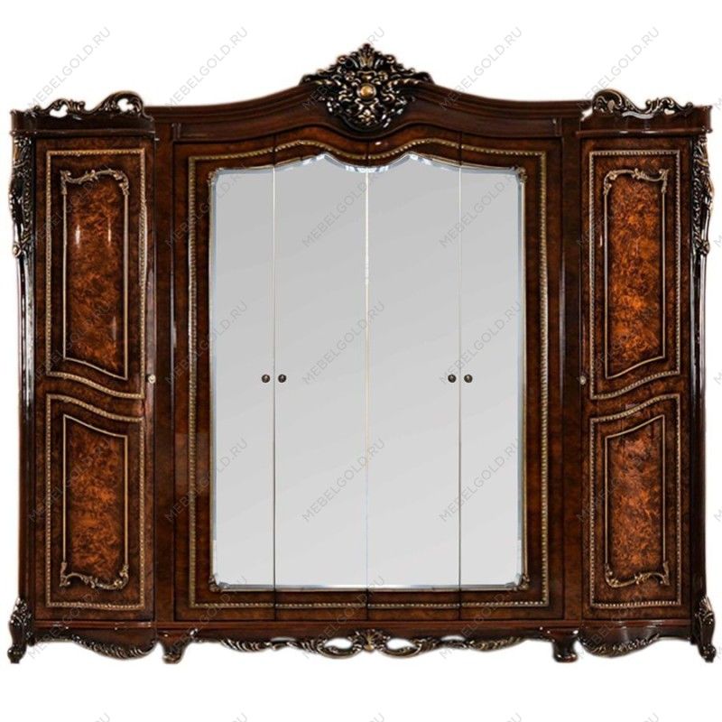 Шкаф Джоконда 6-дверный корень дуба глянец