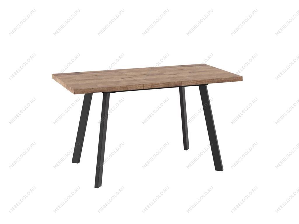 Стол раздвижной Бьерн-110 (Дуб велингтон/Чёрный) 110(142)х70 | изображение 1