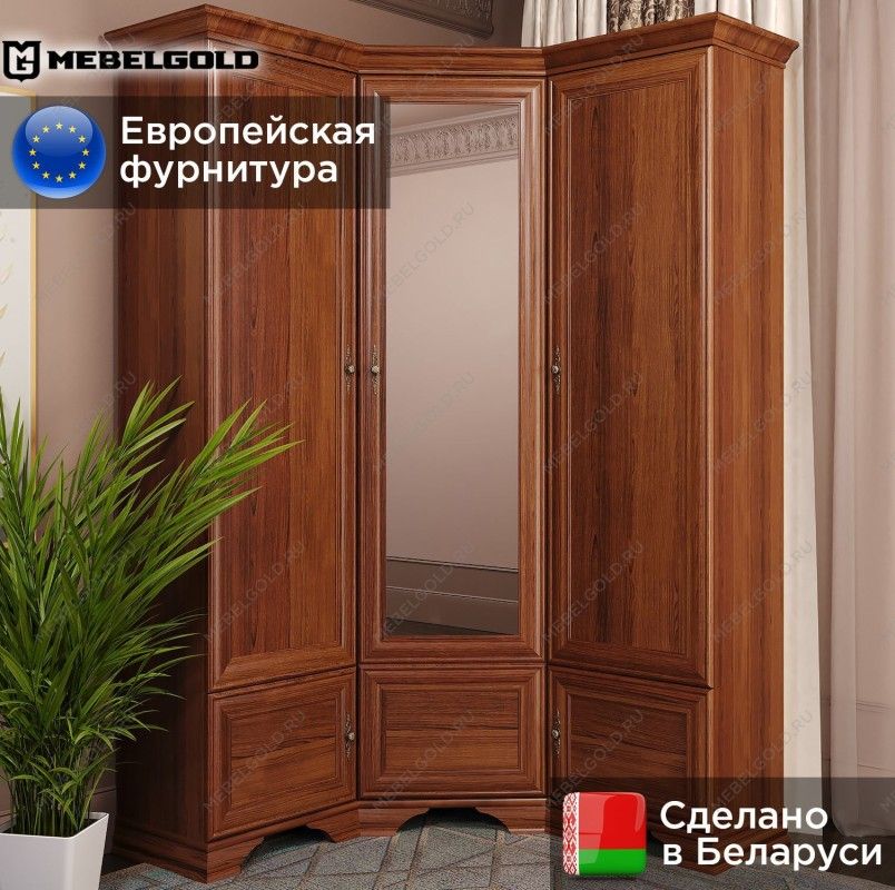 Шкаф угловой Кентаки SZFN5D каштан | изображение 1