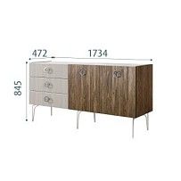 Комод 1.6м Bogemia Woodline Wood Fi (Шелк) (Novabuk/Хром) БМКМ-4