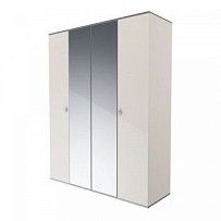 Шкаф 4-х дверный с зеркалом Римини (Слоновая кость/Серебро) РМШ1/4