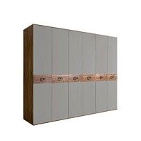 Шкаф 6-ти дв. Bogemia Woodline Wood Fi (Серый/Хром) БМШ2/6(Wo)