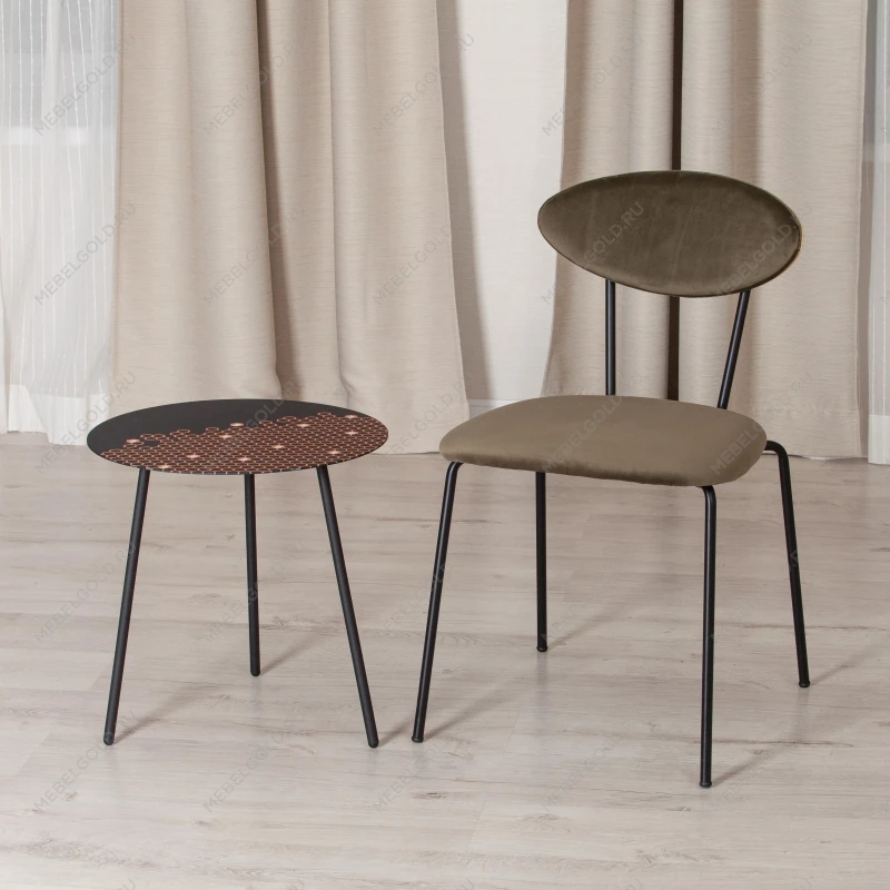 Столик кофейный TETCHAIR, металл, 45 х 45 х 45 см, черный с лого | изображение 3