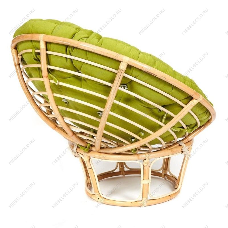 Кресло Papasan c подушкой, ремешками, Натуральный, флок | изображение 1