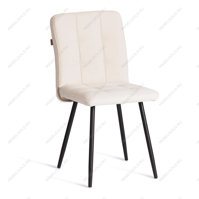 Стул обеденный Medeo, LT, флок, молочный/черный, 4, 45х56х89 см