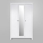 САГА шкаф 3 двери с зеркалом белый | изображение 2