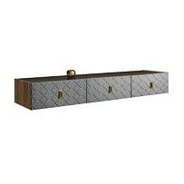 Тумба телевизионная 2.1м Bogemia Woodline Fly Fi (Серый) (Novabuk/Хром) БМТ-2