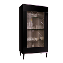 Витрина 2-ств. Римини СОЛО (Черный/Серебро) (Правая) РМВ2-2С(s)