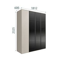 Шкаф 4-х дв. Bogemia Air (Шелк/Черный) БМШ2/4(3)