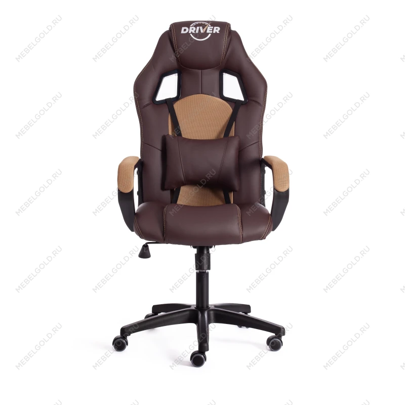 Кресло DRIVER (22), кож/зам/ткань, коричневый/бронза, 36-36/TW-21 | изображение 4