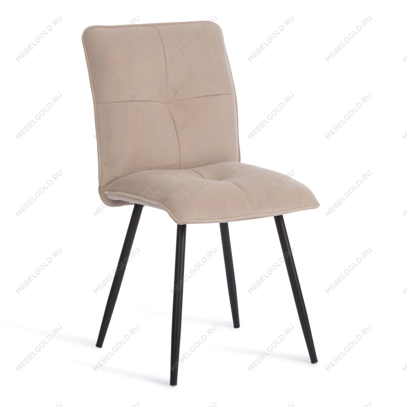 Стул обеденный Sweet, флок, бежевый/черный, 7, 46х55х88