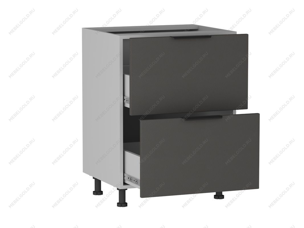 Стол с ящиками СЯ-2-60 , Ватель (600*523*820) Экокожа Серый, 23322 | изображение 1