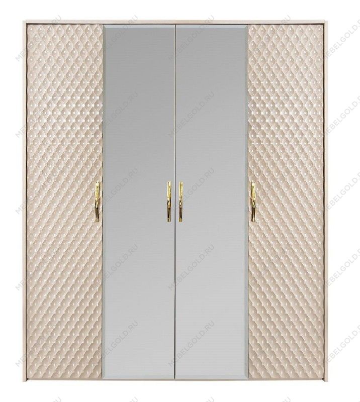 Шкаф Лара 4-дверный бежевый глянец | изображение 1