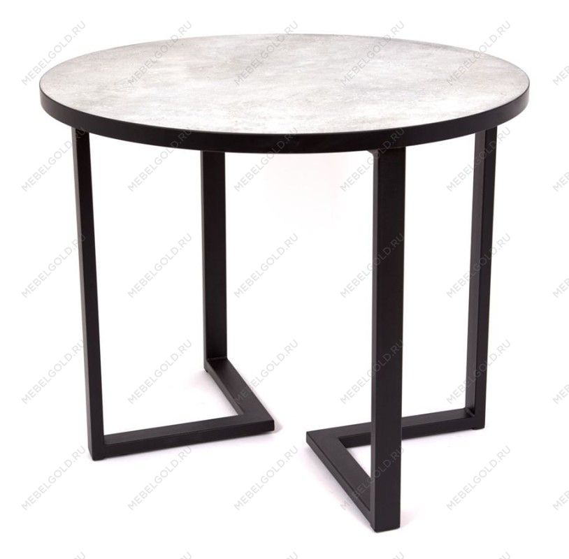 Стол круглый Лофт Зиг-Заг (ЛДСП 32 мм /Мрамор сетте 1468/ кромка чёрная) | изображение 1