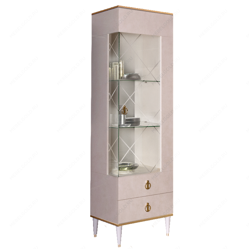 Витрина 1-ств. Римини (Латте/Золото) (Левая) РМВ1-1С