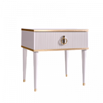 Лобня - Тумба прикроватная (левая/правая) Римини СОЛО (белый золото) РМТП-1 (s)