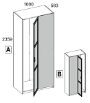 Шкаф угловой ПАКС (PAX) 100/56, белый/орех элия светлый | изображение 2