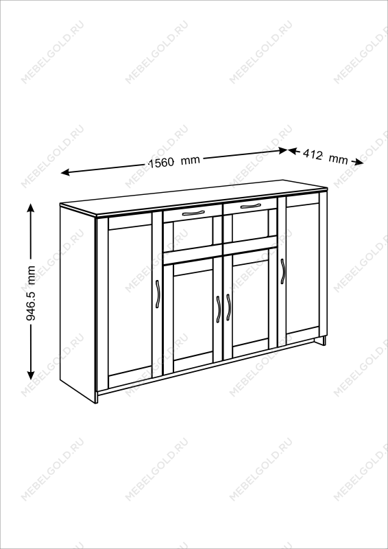 БРИМНЭС / СИРИУС тумба ИКЕА / IKEA 4 двери и 2 ящика 156х95 сонома | изображение 3