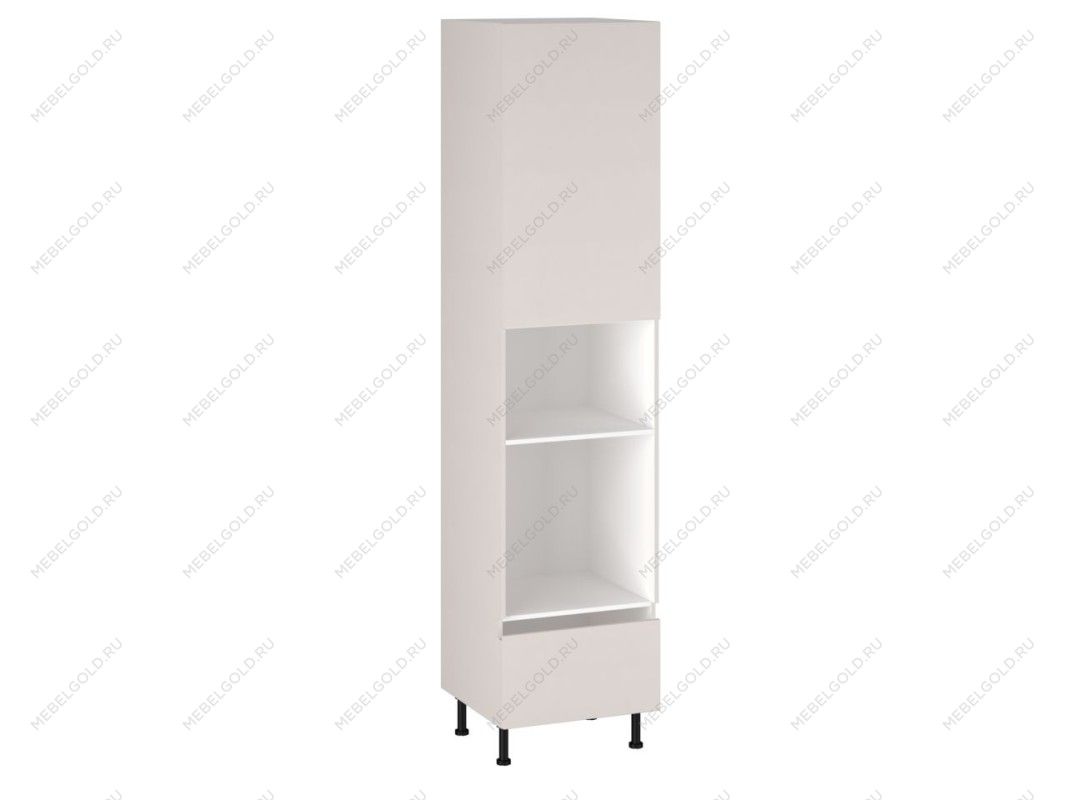 Шкаф-пенал 1080 П-1 бока МДФ, Виста (600*586*2576) Экокожа Белый, 26298