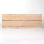 МАЛЬМ / VARMA Комод ИКЕА / IKEA 4D, 160x54x40, шпон, беленый дуб | изображение 2