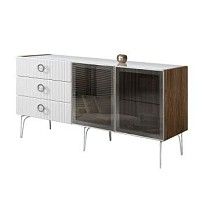 Комод 1.6м Bogemia Woodline Fi (Белый) (Lakobel/Хром) БМКМ-4[5]