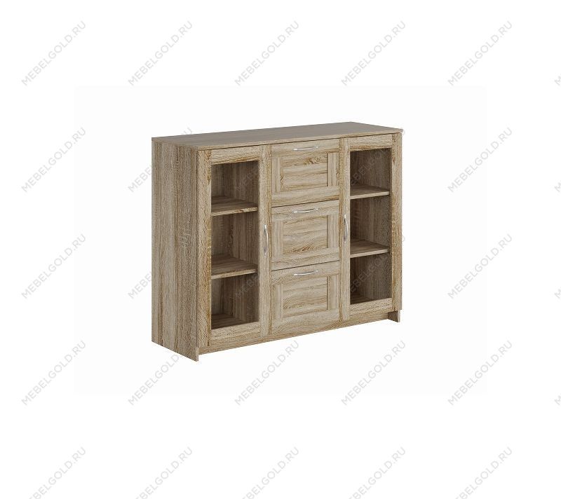 БРИМНЭС / СИРИУС тумба ИКЕА / IKEA 2 двери со стеклом и 3 ящика 117х95 сонома | изображение 3