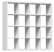 КАЛЛАКС / ФОРА Стеллаж ИКЕА / IKEA 16, широкий стеллаж с открытыми ячейками, тамбурат белого цвета