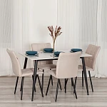 Стул обеденный Bari (2 шт. в упаковке), LT, велюр, бежевый/черный, 7, 41х55х89 см | изображение 10