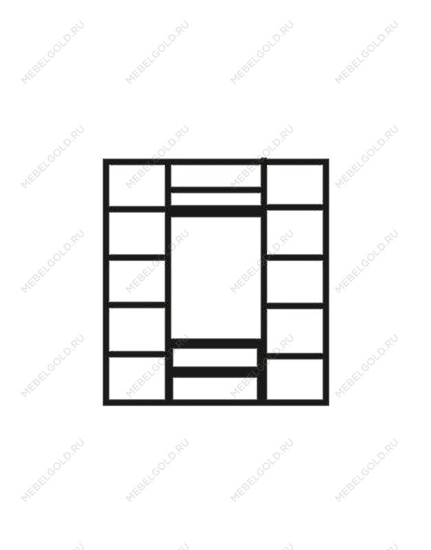 Шкаф 4-х дв. (без зеркал) для платья и белья с выдвижными ящиками Венеция дуб седан ВНШ2/41 | изображение 1