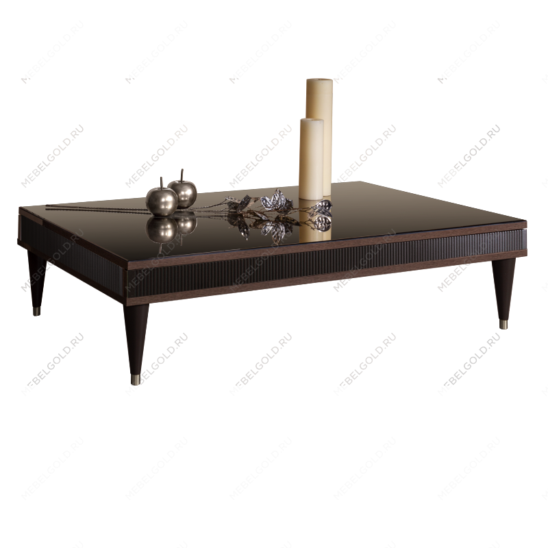 Журнальный столик узкий Римини СОЛО (Орех империя/Серебро) РМСТ-3(s)