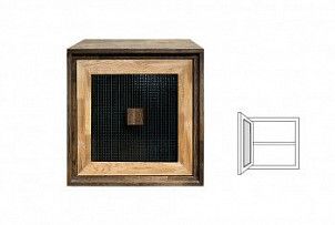 Модуль настенный Cube Design 1, фасад стекло, левый, графит, бейц-масло