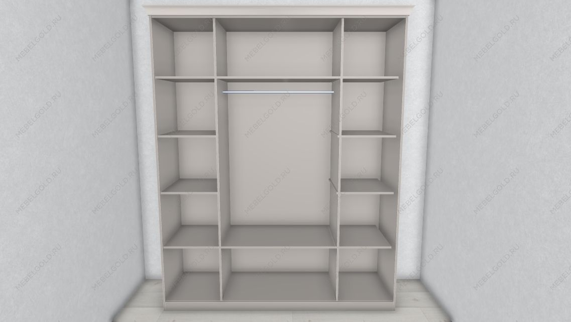 Шкаф Мишель Лайт 4-дверный с зеркалом серый | изображение 2