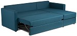 Диван угловой трехместный Вало с коротким подлокотником, сине-зелёный, рогожка | изображение 1
