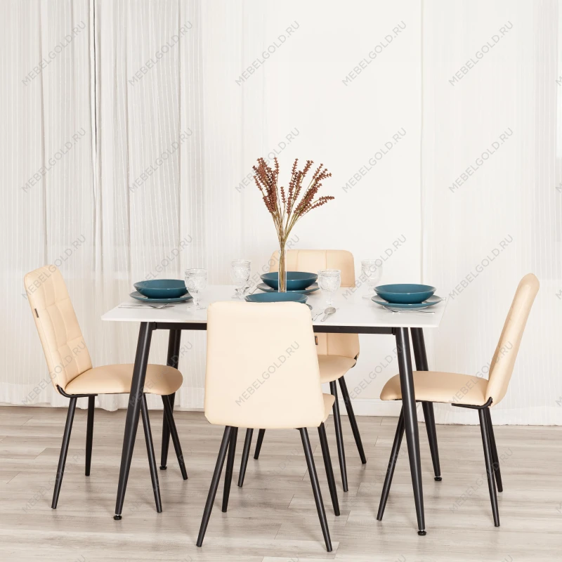 Стул обеденный Asti, TREND, экокожа, бежевая, 47х54х86 см | изображение 10