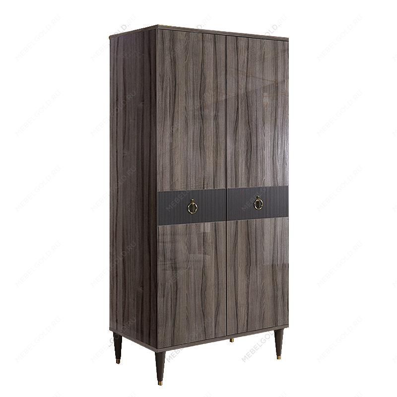 Шкаф-пенал Римини СОЛО (Орех империя/Золото) РМП-2(s)