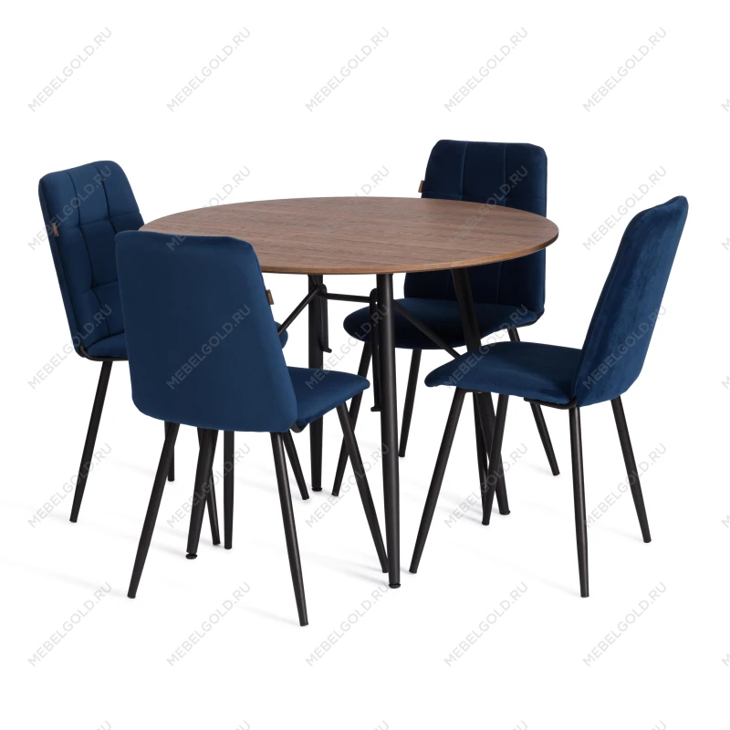 Стул обеденный Asti (2 шт. в упаковке), TREND, велюр, Blue (синий), 50х55х93 | изображение 9