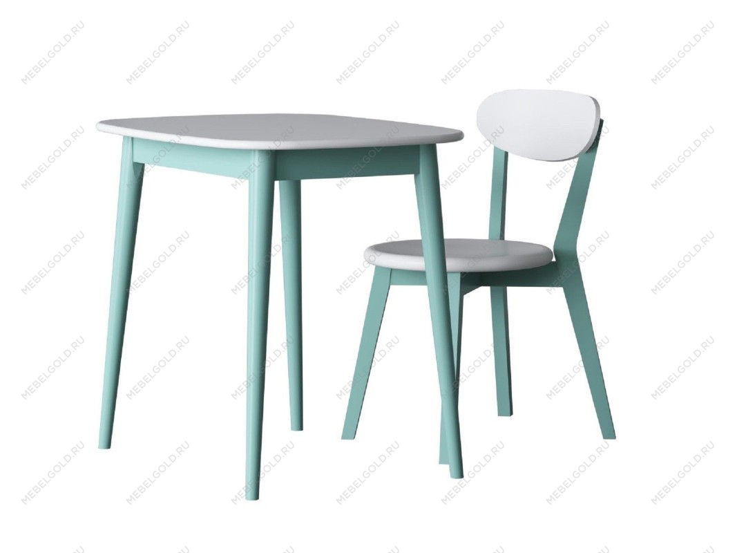Стул KASPER (Белый - Бирюзовый) | изображение 1