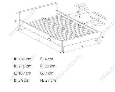 Кровать Halmar BETINA 160 (серый) | изображение 10