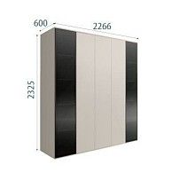 Шкаф 5-ти дв. Bogemia Air (Шелк/Черный) БМШ2/5(2)