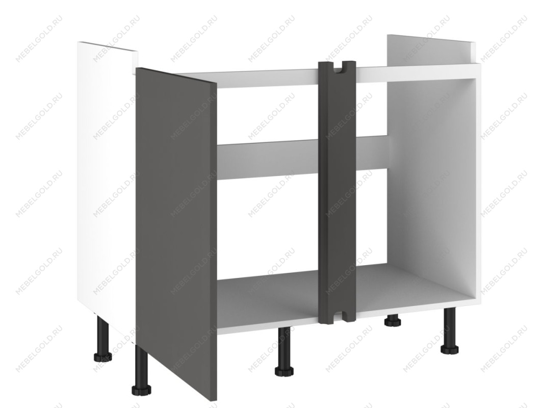 Стол под мойку угловой СМУ-110, Виста (1000*534*870) Экокожа Серый, 26704 | изображение 1