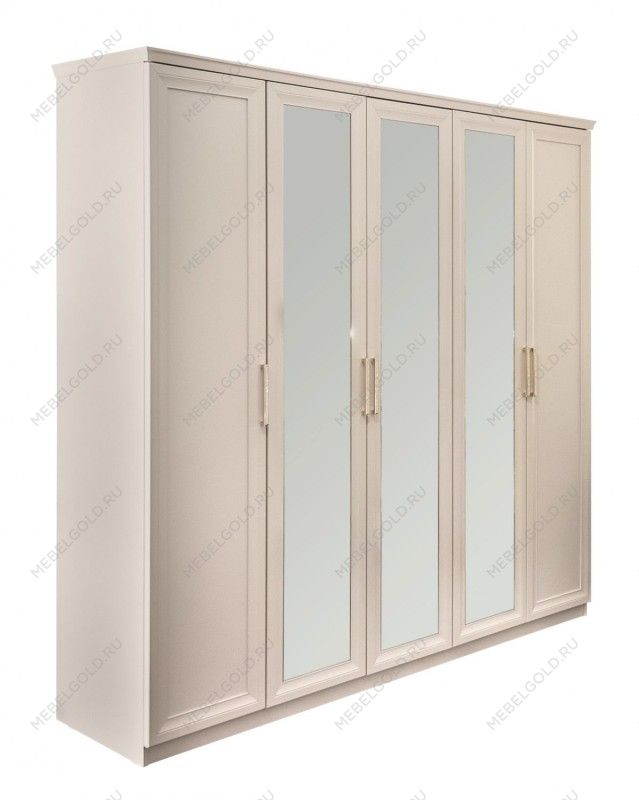 Шкаф Мокко 5-дверный с зеркалом бежевый