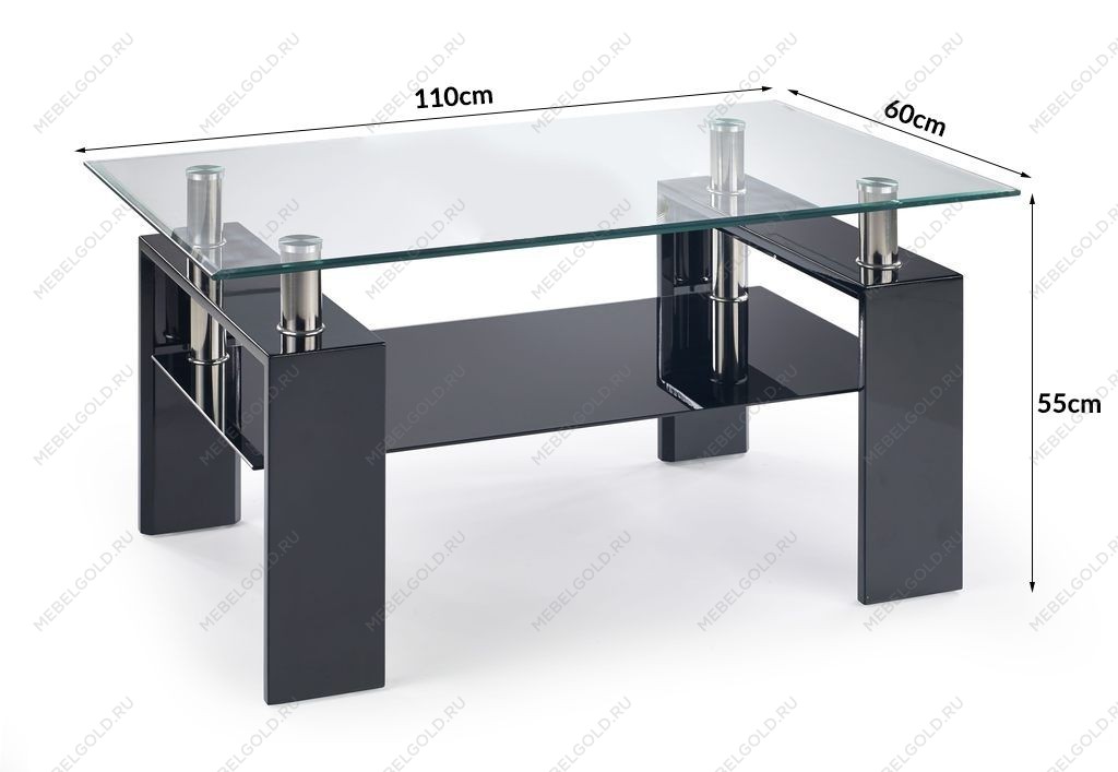 Стол журнальный Halmar DIANA H (черный) | изображение 1