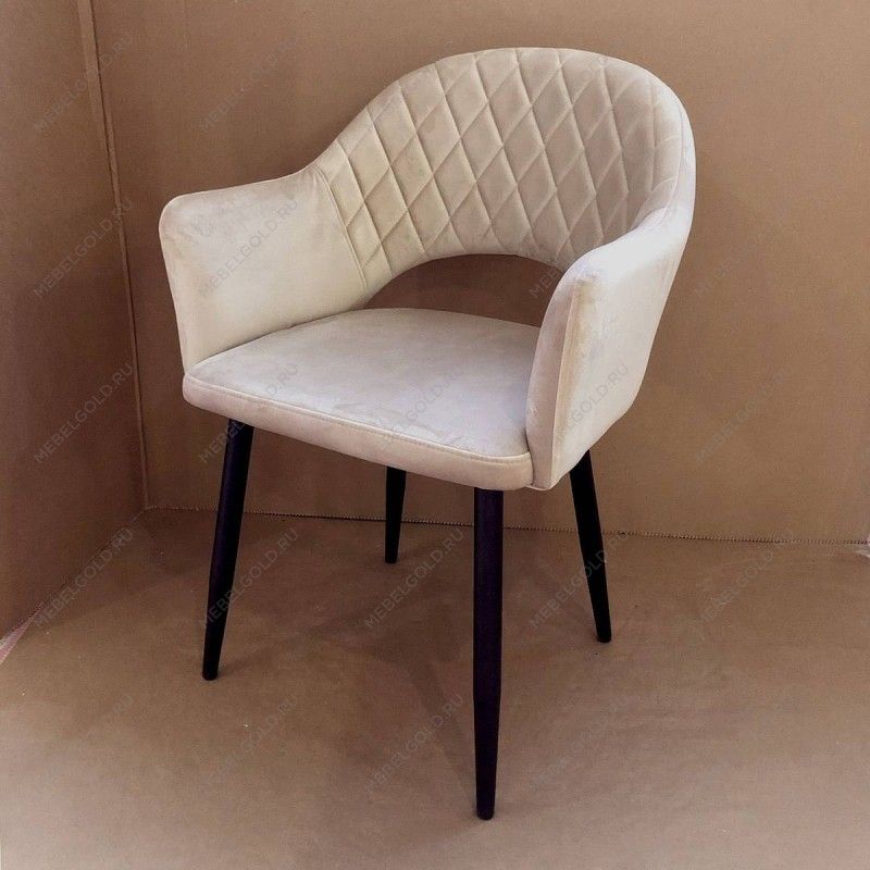 м. Римская - Стул Белладжио бежевый бархат ножки черные | изображение 7