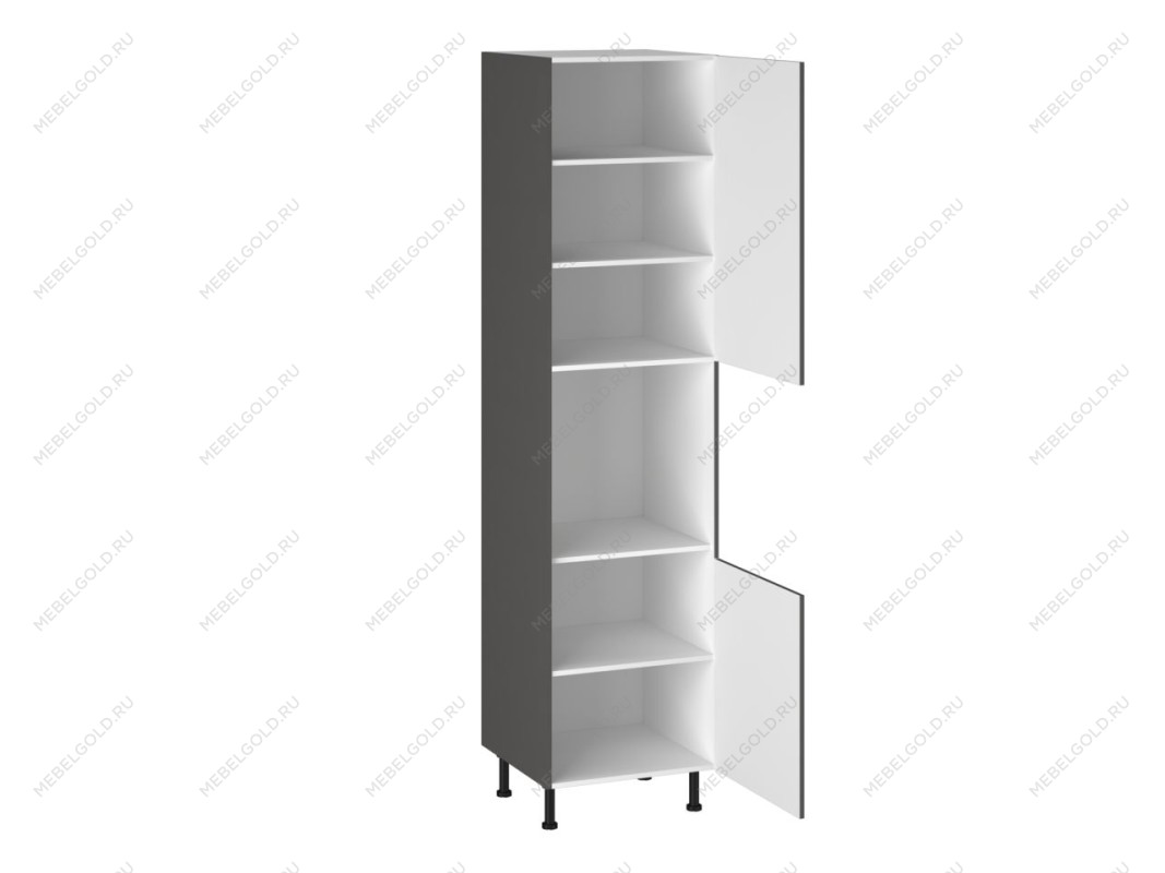 Шкаф-пенал 960 ПГ-60 бока МДФ, Виста (600*586*2456) Экокожа Серый, 26689 | изображение 1