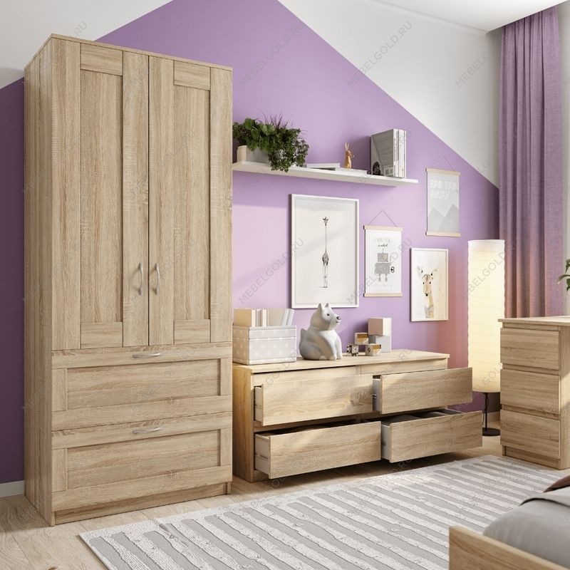 КАСТОР (KULLEN) тумба ИКЕА / IKEA 4 ящика сонома | изображение 4