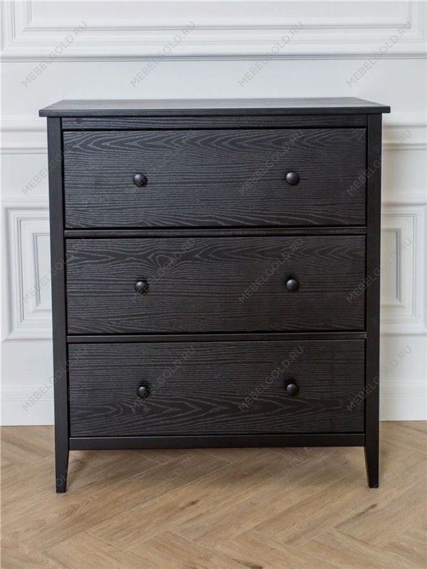 Комод Хитроу (3 ящ) (черный) | изображение 4